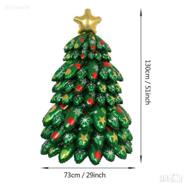 Коледни балони 9 части - 3D Коледна елха с цветни ярки акценти, снимка 1