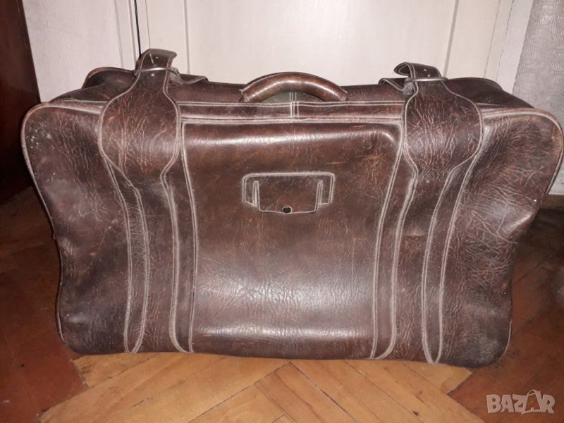 Кожен кафяв куфар за ръчен багаж, снимка 1