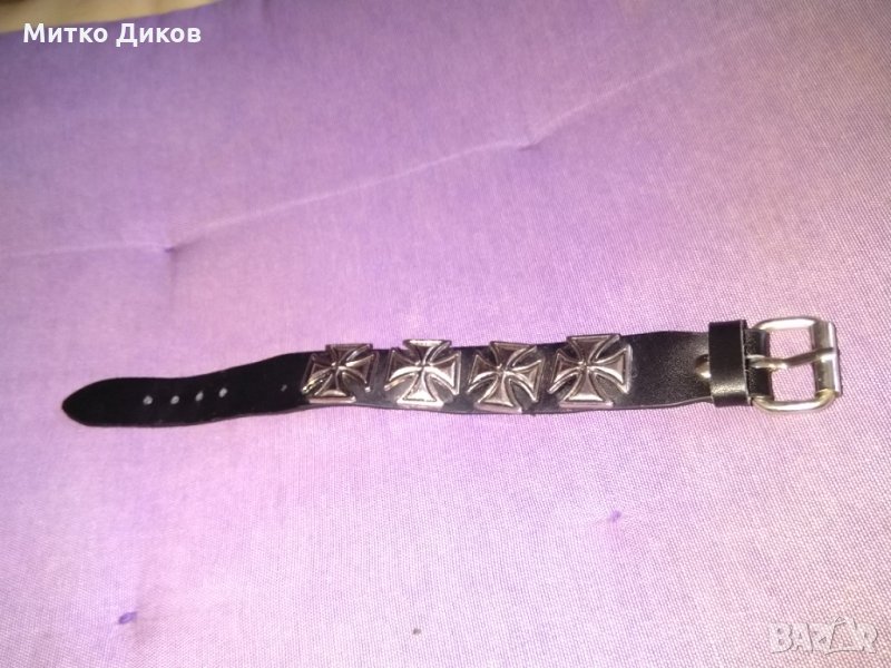 Верижка естествена кожа келтски кръстове 240мм, снимка 1