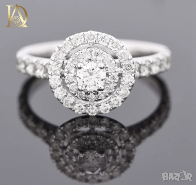 Нов Златен Пръстен с 0.78кт Естествени Диаманти, снимка 1