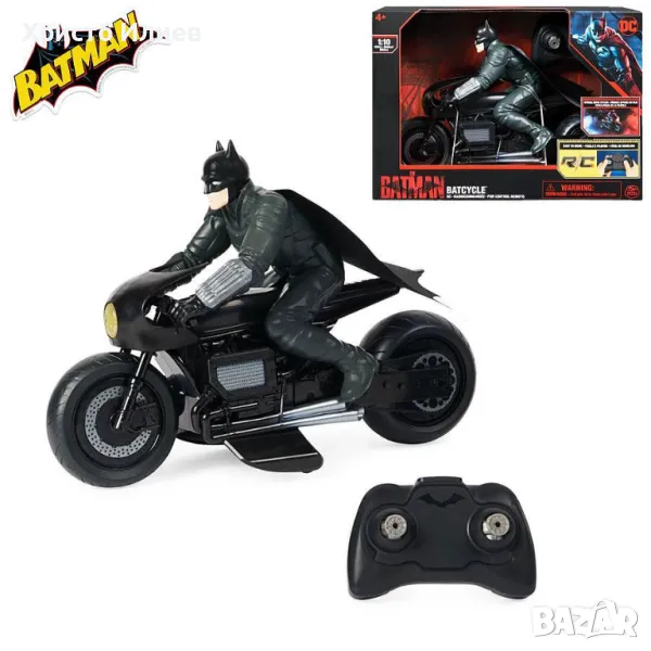 Мотор с Дистанционно Spin Master Batman Batcycle 1:10 с фигура Батман, снимка 1