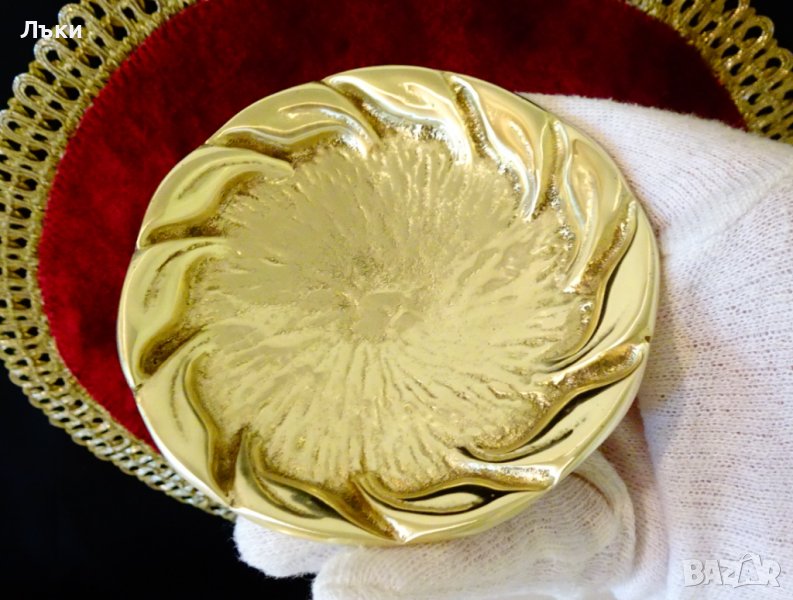 Бронзова чиния,купичка,слънце 250 гр. , снимка 1