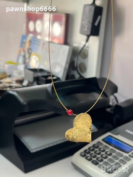 Сребърно колие с позлата, снимка 1