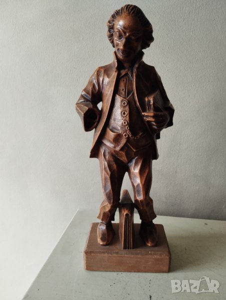стара дървена статуетка, снимка 1