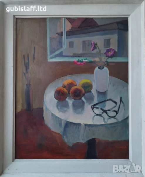Картина "Натюрморт с прозорец",худ. П. С. Петков (1924-1976), снимка 1