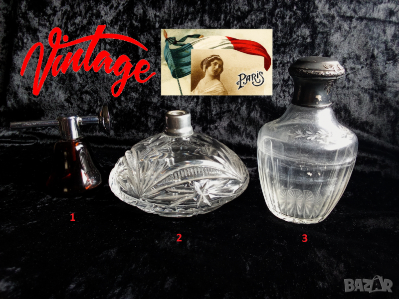 Стари Френски бутилки - Флакони от парфюм, снимка 1