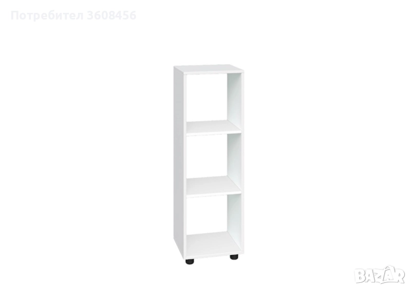 етажерка 35/106/33 см бяла от пдч с регулируеми крачета Кубо 3, снимка 1