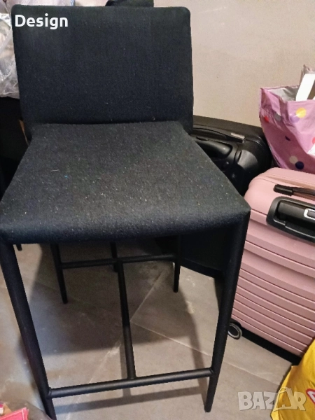 Четири черни италиански бар стола, снимка 1