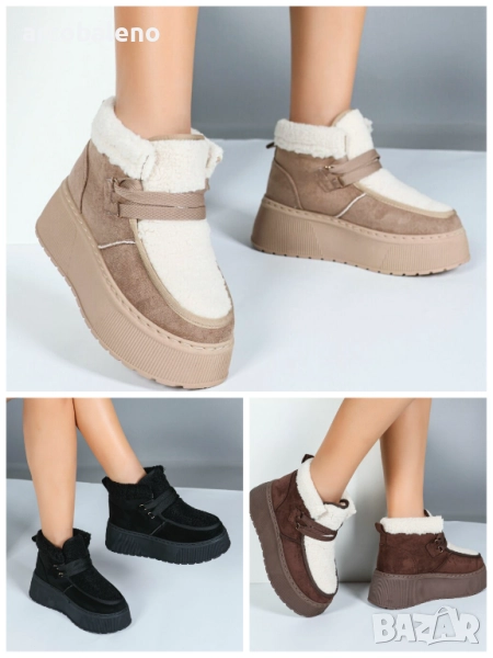 Дамски зимни боти до глезена, 3цвята , снимка 1
