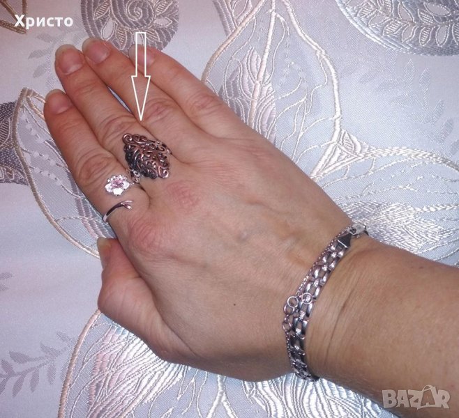 Сребърен пръстен за жена много стилен - 925, снимка 1