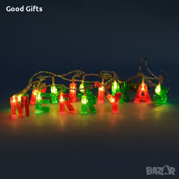 Коледни лампички Merry Christmas, 1.50м, снимка 1