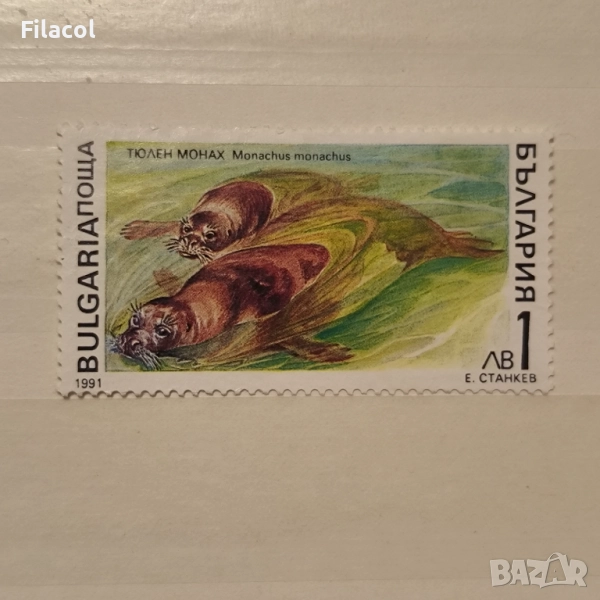 България 1991 г. Морски бозайници., снимка 1