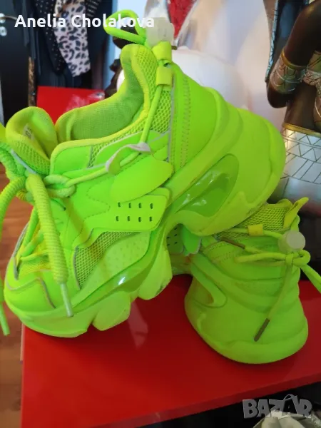 неоново зелени маратонки , снимка 1