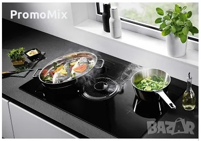 Индукционен плот за вграждане с аспирация Exquisit EKI8092 21 4 зони за готвене Котлон с аспиратор а, снимка 3 - Котлони - 49167088