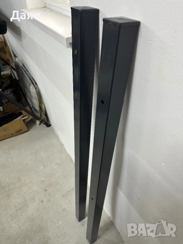 Колове, стълбове за оградно пано, врата 2бр, нови, стоманени, прахово боядисани , снимка 3 - Огради и мрежи - 52155200