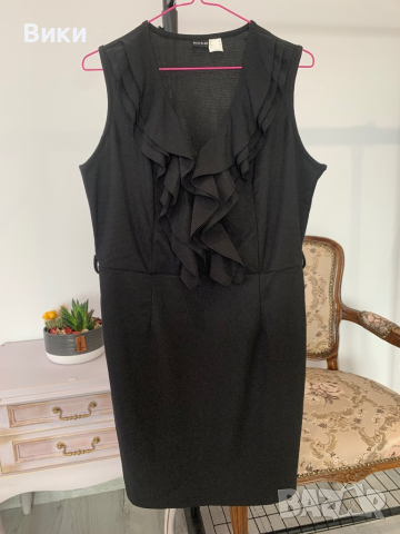Елегантна черна рокля в размер XL, снимка 9 - Рокли - 44518647