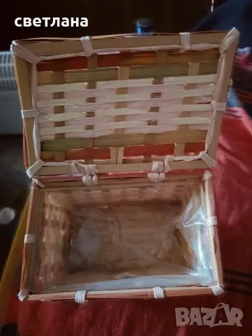 кутия плетена с капак, снимка 4 - Декорация за дома - 48536401
