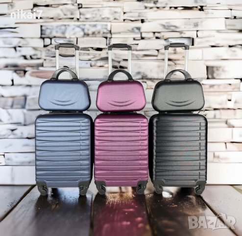 пътнически куфар+авио чанта лек здрав 100%ABS 54/39/20 4ри колела 360°, снимка 4 - Куфари - 42072756
