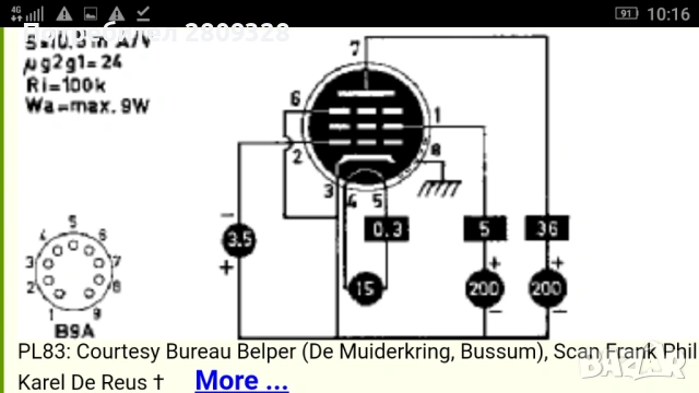 PL83 , вакумна електронна лампа, снимка 3 - Друга електроника - 53897192