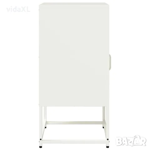 vidaXL Нощно шкафче бяло 36x39x78 cm Студено валцувана стомана, снимка 7 - Бюфети - 56148271