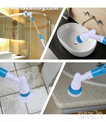 SPIN SCRUBBER ЕЛЕКТРИЧЕСКА ЧЕТКА ЗА ПОЧИСТВАНЕ НА БАНЯ - код 1796, снимка 2 - Мопове, кофи, четки и метли - 33980407