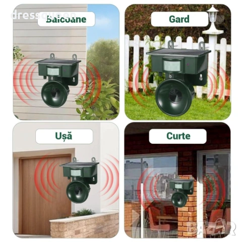 4905 Мощен соларен хуманен уред срещу животни и гълъби и др, снимка 2 - Други стоки за дома - 53906082