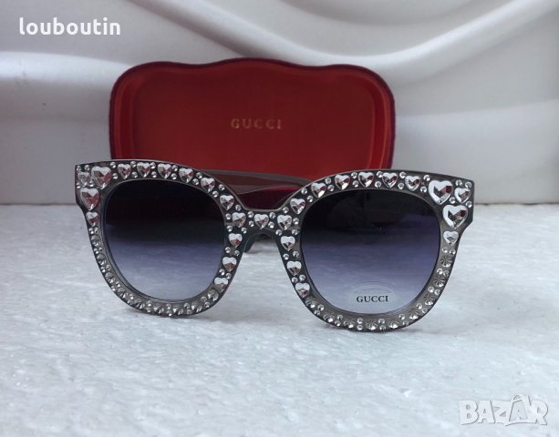 Gucci дамски слънчеви очила с камъни тип котка, снимка 6 - Слънчеви и диоптрични очила - 31091382