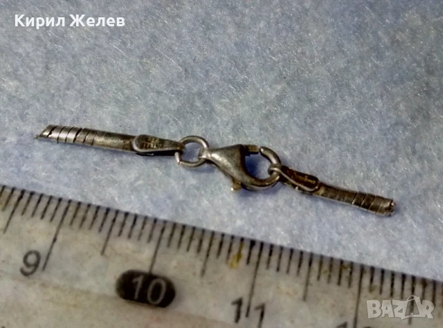 СТАРА СРЕБЪРНА КАРАБИНКА ЗАКОПЧАЛКА За КОЛИЕ ЛАНЕЦ ВЕРИЖКА ГРИВНА СРЕБРО DYADEMA 925 ITALY 25242, снимка 4 - Колиета, медальони, синджири - 50510847