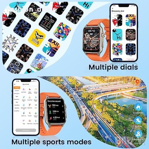 Нов Смарт Часовник с 106 Спортни Режима Жени Мъже Подарък, снимка 3 - Смарт гривни - 42654113