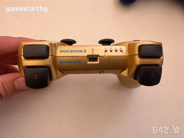 Оригинален безжичен за PS3 Dualshock 3 -Gold, снимка 3 - Аксесоари - 52615436