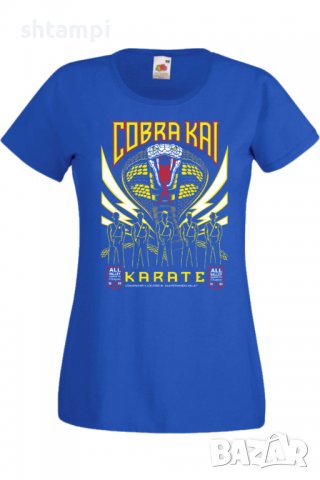 Дамска тениска Cobra Kai karate,Филм,Игра,superhero,Изненада,Подарък,Повод,, снимка 1 - Тениски - 37727910