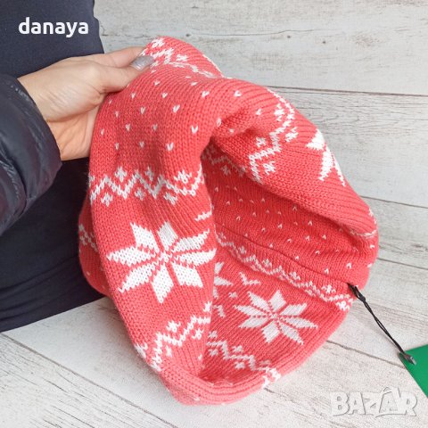 3317 Дамски плетен кръгъл зимен шал, снимка 4 - Шалове - 38888269