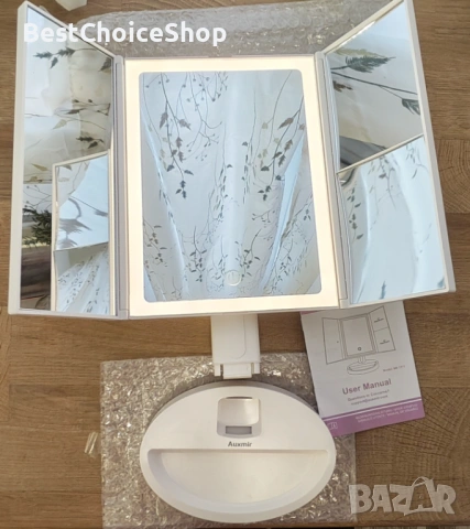 Auxmir LED козметично огледало с осветление – Увеличение 5x/10x, снимка 4 - Други - 53218925