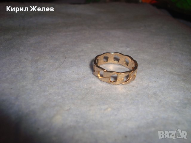 ПОЗЛАТЕН АЖУРЕН СТОМАНЕН АРТ ПРЪСТЕН ТИП ХАЛКА НЕРЪЖДАЕМА БЛАГОРОДНА СТОМАНА 27690, снимка 4 - Пръстени - 37514418