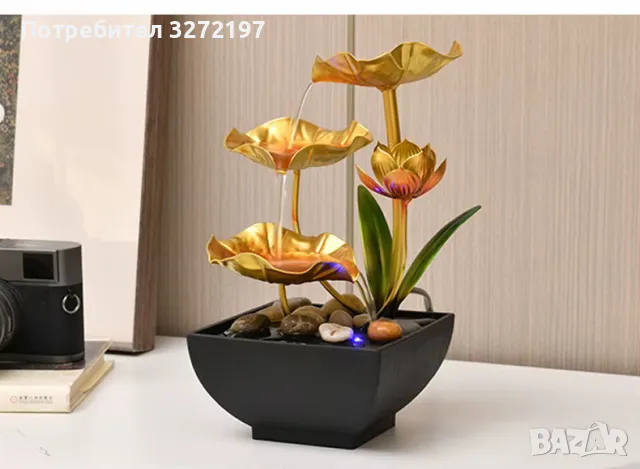 USB 3-степенен релаксиращ настолен,светлинен водопад-фонтан, снимка 2 - Декорация за дома - 48787489