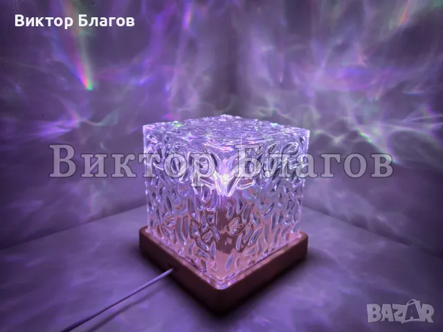 Квадратна лампа проектор - въртяща, снимка 8 - Настолни лампи - 49853322