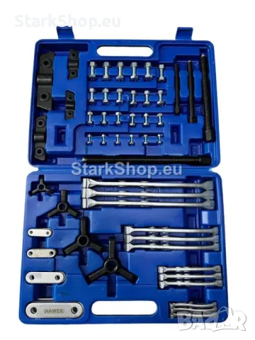 Професионален Комплект Скоби за Лагери 72 части HAWEK с 2 и 3 рамена, снимка 2 - Други инструменти - 50393713