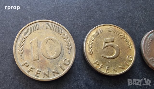 Монети . Германия. 1, 5 и 10 пфенига. 1950 година., снимка 3 - Нумизматика и бонистика - 38160577