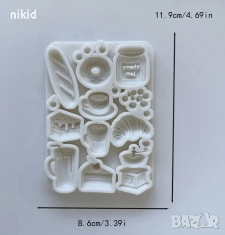 храни десерти сок кроасан поничка силиконов молд форма фондан гипс декор украса, снимка 4 - Форми - 52766490
