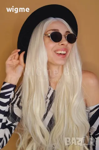 Дълга чуплива руса лейс фронт перука Челси, снимка 1