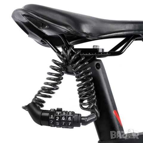 Стоманено - кабелен катинар за велосипед с код за заключване, снимка 3 - Аксесоари за велосипеди - 42792878
