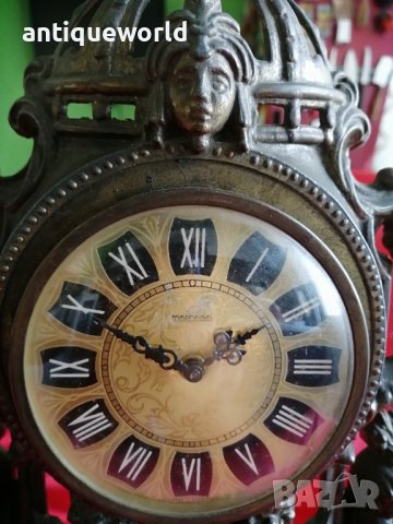 Стар Настолен Бароков Каминен Часовник Mercedes , снимка 5 - Антикварни и старинни предмети - 38563307