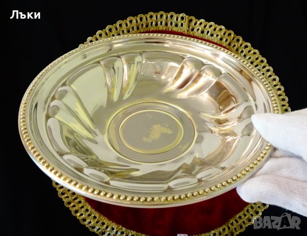 Италианска посребрена бронзова фруктиера,релеф. , снимка 4 - Антикварни и старинни предмети - 37550655