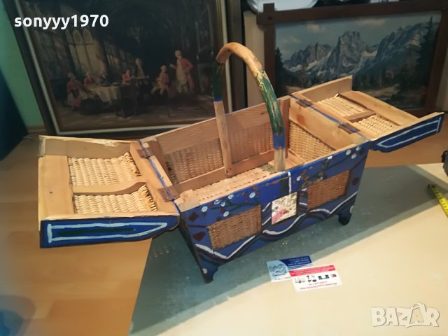 РЕТРО ЧАНТА-ДЪРВО И РАТАН-40Х40Х27СМ, снимка 4 - Колекции - 29141177