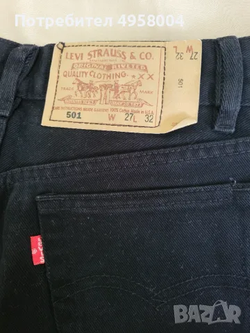 Дамски черни дънки Levi’s 501, W27 L32, снимка 2 - Дънки - 56202417