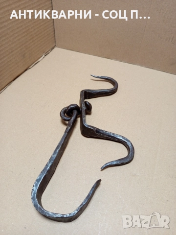 Сос Стар Ръчно Кован Масивен Ченгел За Дране На Животни. , снимка 2 - Антикварни и старинни предмети - 52346257