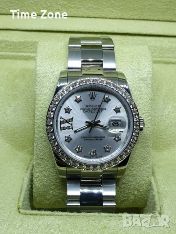 Rolex Datejust 36mm Steel Silver Dial Star-Shaped Diamond Automatic Дамски Различни Варианти, снимка 1 - Дамски - 48183099