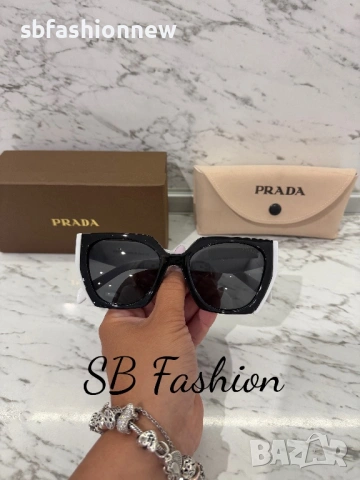 Черно бели очила Prada, снимка 3 - Слънчеви и диоптрични очила - 54335605