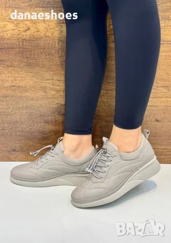 Дамски обувки на платформа от естествена кожа 