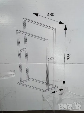 Поставка за Хавлии Sealskin Carré - Стил и Функционалност, Черна, Метална, 48 x 78,5 x 24 cm!, снимка 4 - Закачалки - 48910324